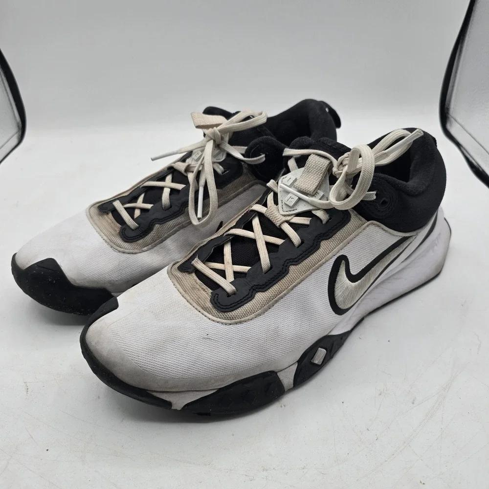 Nike Air Diamond Varsity Turf Baseball Shoes White Black Men's 12.5 FN7454-102